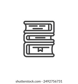 School Books line icon. linear style sign for mobile concept and web design. Stack of textbooks outline vector icon. Education symbol, logo illustration. Vector graphics