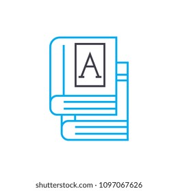 School books linear icon concept. School books line vector sign, symbol, illustration.