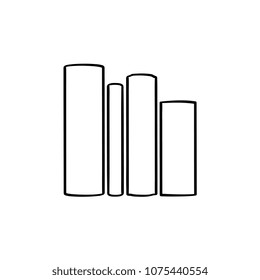 School books on literature hand drawn outline doodle icon. Vector sketch illustration of three study book on literature for print, web, mobile and infographics isolated on white background.