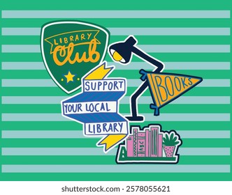 School Books Patch design Vector Embroidery