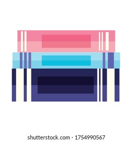 school books of stack read learn isolated icon design vector illustration