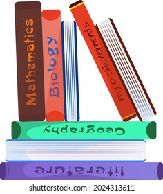 school books for study. Vector icon