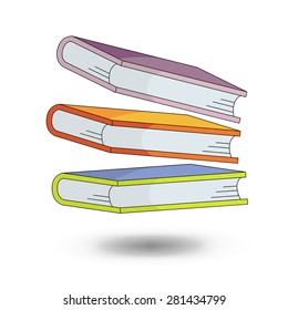 school books - vector illustration in cartoon style