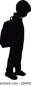 a school boy body silhouette vector