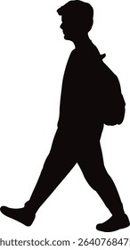 a school boy body silhouette vector