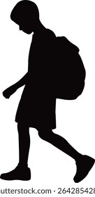 a school boy body silhouette vector