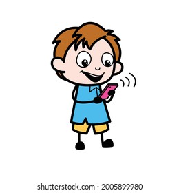 Texto de caracteres de dibujos animados de School Boy