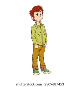 Zeichenvektorgrafik für Schuljunge