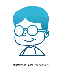 School boy with glasses cartoon