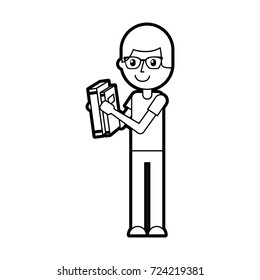 school boy holding book knowledge learn study