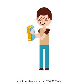 school boy holding book knowledge learn study