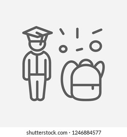 School boy icon line symbol. Isolated vector illustration of  icon sign concept for your web site mobile app logo UI design.