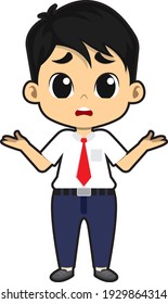 School boy with ignorance sign vector