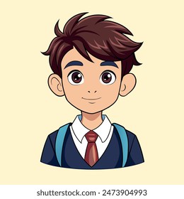 
school boy mascot , vector , logo