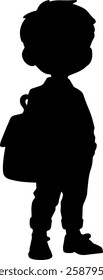 School boy silhouette illustration vector design.