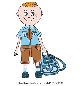 School boy. Vector illustration.