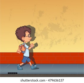 School Boy Walking