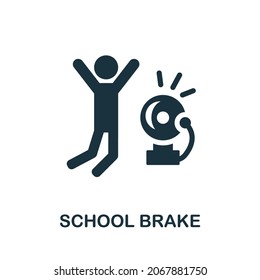 School Brake icon. Monochrome sign from school education collection. Creative School Brake icon illustration for web design, infographics and more