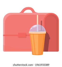 School breakfast juice cup icon. Cartoon of School breakfast juice cup vector icon for web design isolated on white background
