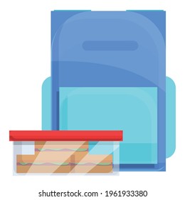 School breakfast sandwich box icon. Cartoon of School breakfast sandwich box vector icon for web design isolated on white background