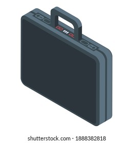 School briefcase icon. Isometric of school briefcase vector icon for web design isolated on white background