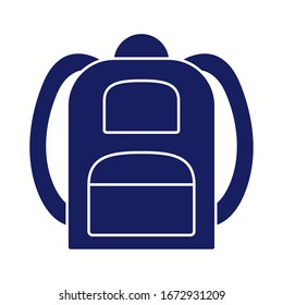 school briefcase, silhouette style icon vector illustration design
