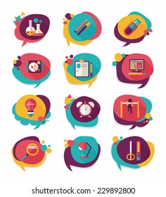 School bubble speech banner design flat background set, eps10