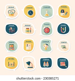 School bubble speech banner design flat background set, eps10