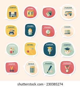 School bubble speech banner design flat background set, eps10