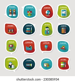 School bubble speech banner design flat background set, eps10