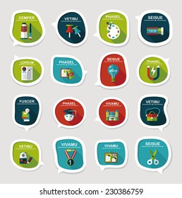School bubble speech banner design flat background set, eps10
