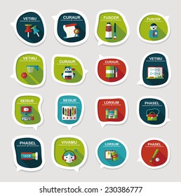 School bubble speech banner design flat background set, eps10