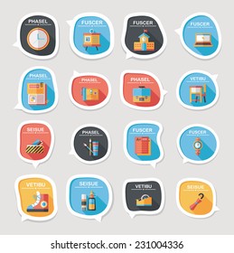 School bubble speech banner design flat background set, eps10