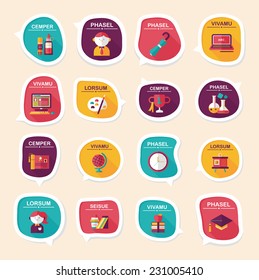 School bubble speech banner design flat background set, eps10