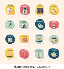 School bubble speech banner design flat background set, eps10, dummy text