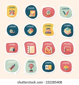 School bubble speech banner design flat background set, eps10, dummy text