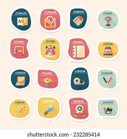 School bubble speech banner design flat background set, eps10, dummy text