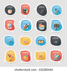 School bubble speech banner design flat background set, eps10, dummy text