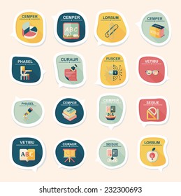 School bubble speech banner design flat background set, eps10, dummy text