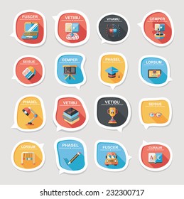 School bubble speech banner design flat background set, eps10, dummy text