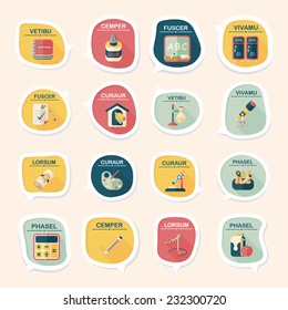 School bubble speech banner design flat background set, eps10, dummy text