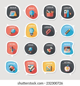 School bubble speech banner design flat background set, eps10, dummy text