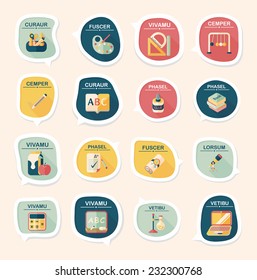 School bubble speech banner design flat background set, eps10, dummy text
