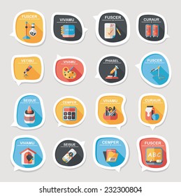 School bubble speech banner design flat background set, eps10, dummy text