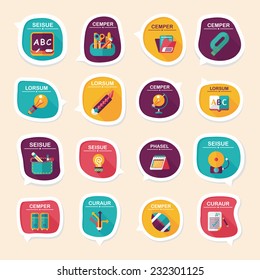 School bubble speech banner design flat background set, eps10, dummy text