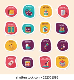 School bubble speech banner design flat background set, eps10, dummy text