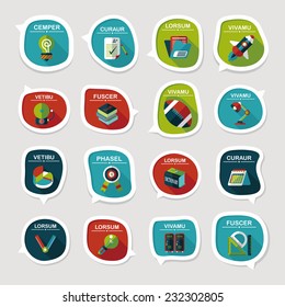 School bubble speech banner design flat background set, eps10, dummy text