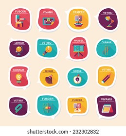 School bubble speech banner design flat background set, eps10, dummy text