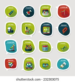 School bubble speech banner design flat background set, eps10, dummy text