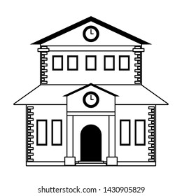 School building architecture isolated symbol vector illustration graphic design